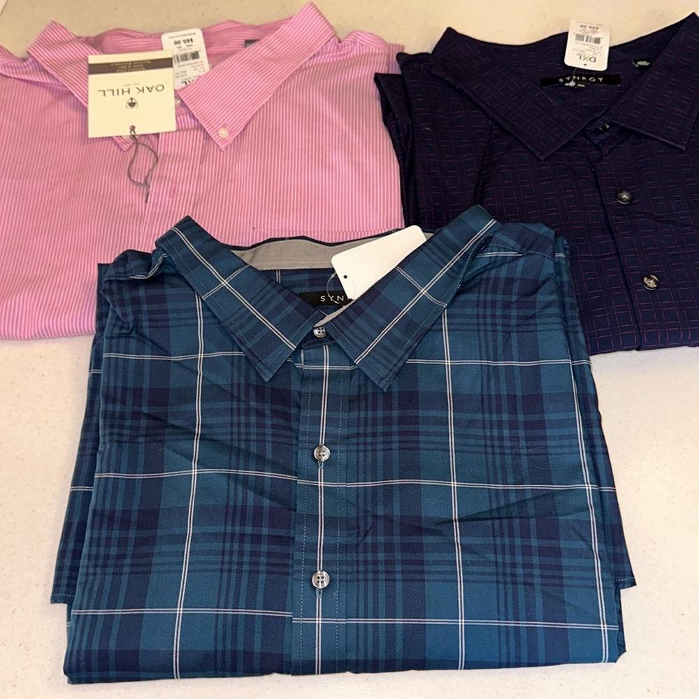 Bundle of 3 Men’s Button Up Shirts 5XL